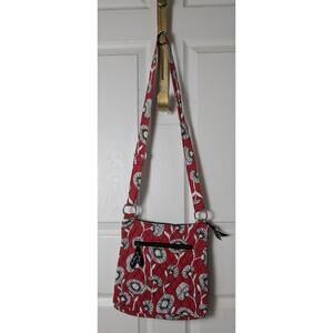 Retired Red Black Poppies Vera Bradley Crossbody Purse Casual Bag